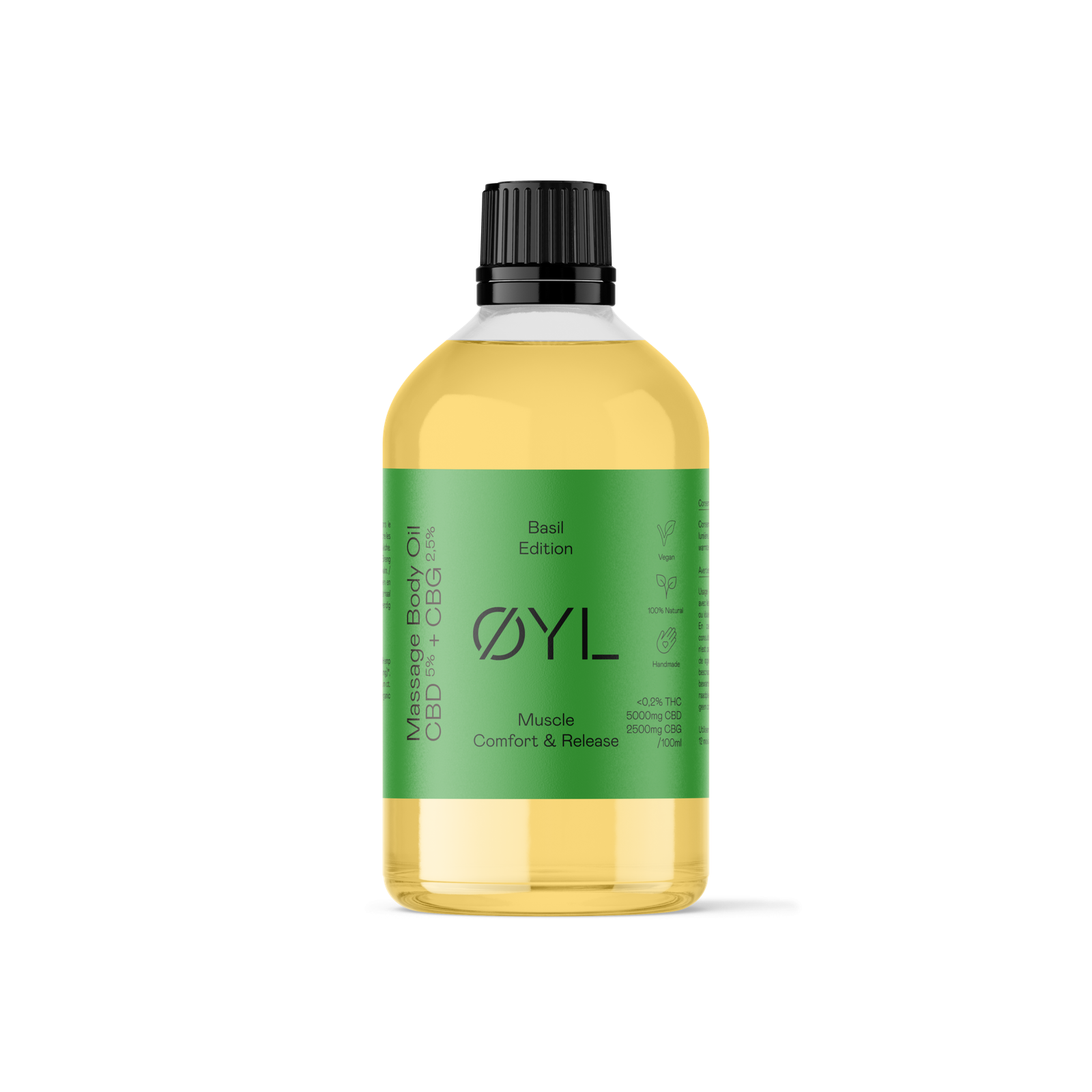 Organic CBD & CBG Massage OilExotic Basil - 100ml - ØYL